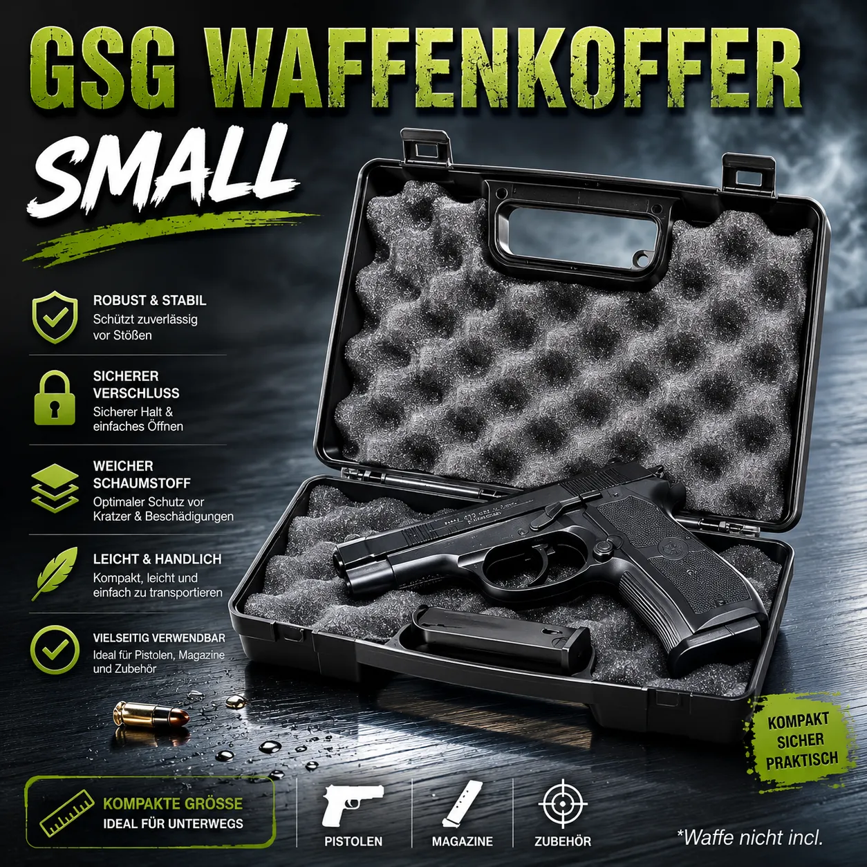 KAAN* GSG Koffer Small | Softair Waffenkoffer Abmessung 22,5 x 14,5 cm