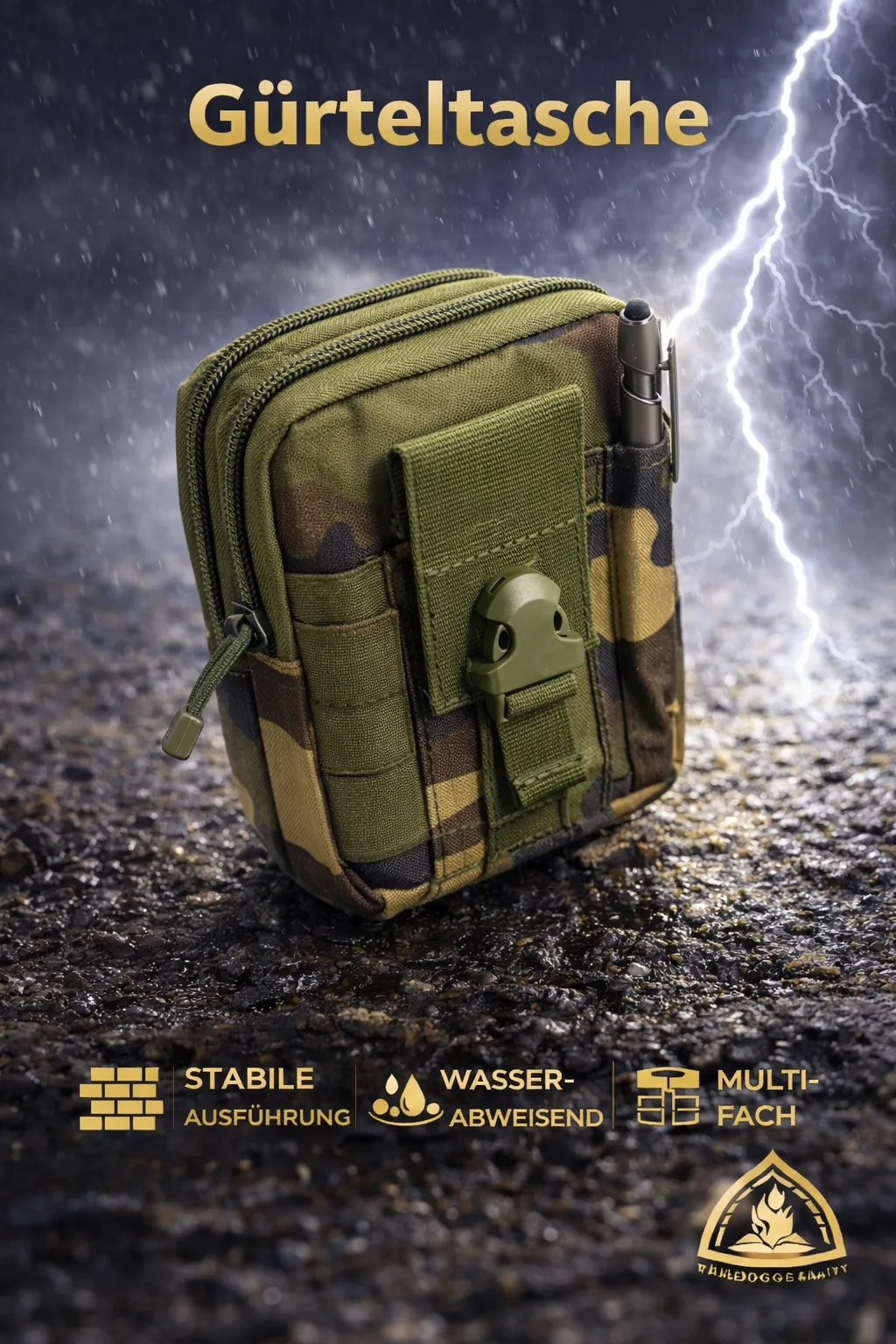 KAAN* Outdoor Taktische Handy Gürteltasche Bauchtasche Armee Hüfttasche Tasche - Rückansicht