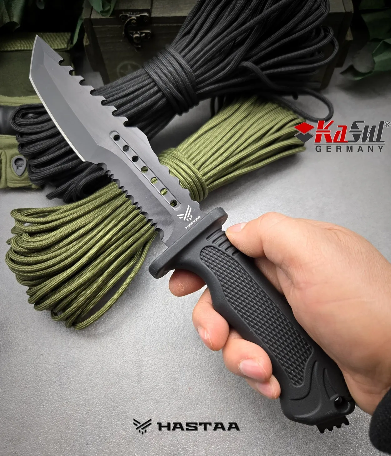 KAAN | Arbeitsmesser HASTAA 01-HS-251 | Messer 420 Stahl |30,9cm + Feuerstein