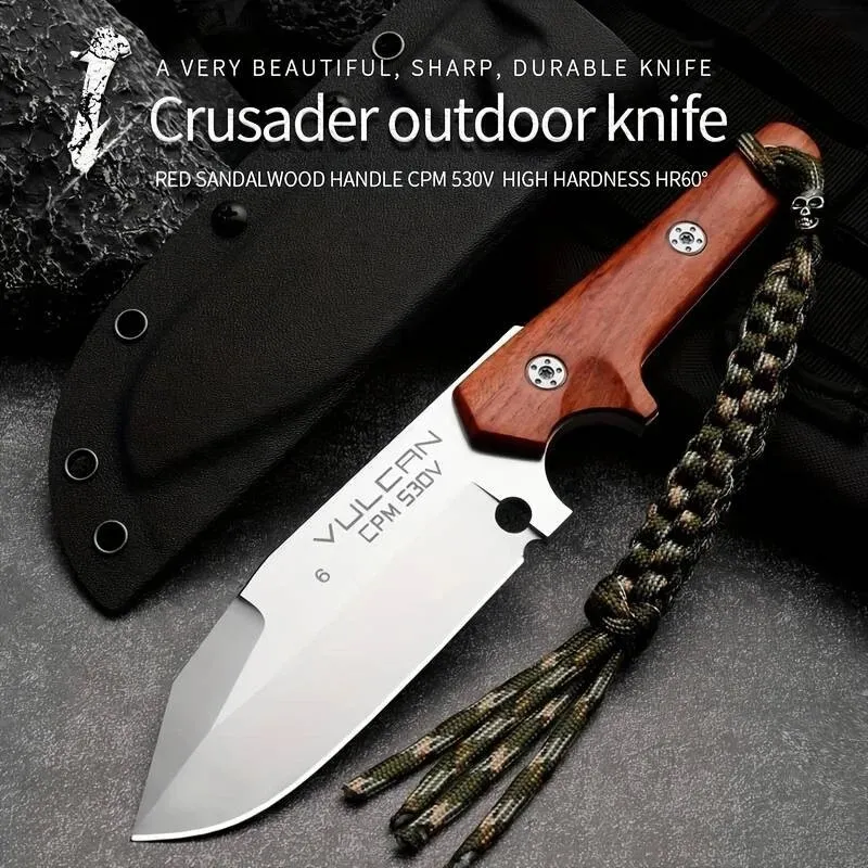 KAAN* Arbeitsmesser NK39998 | 24cm Messer Holzgriff | Camo Paracord | Kydex-Etui