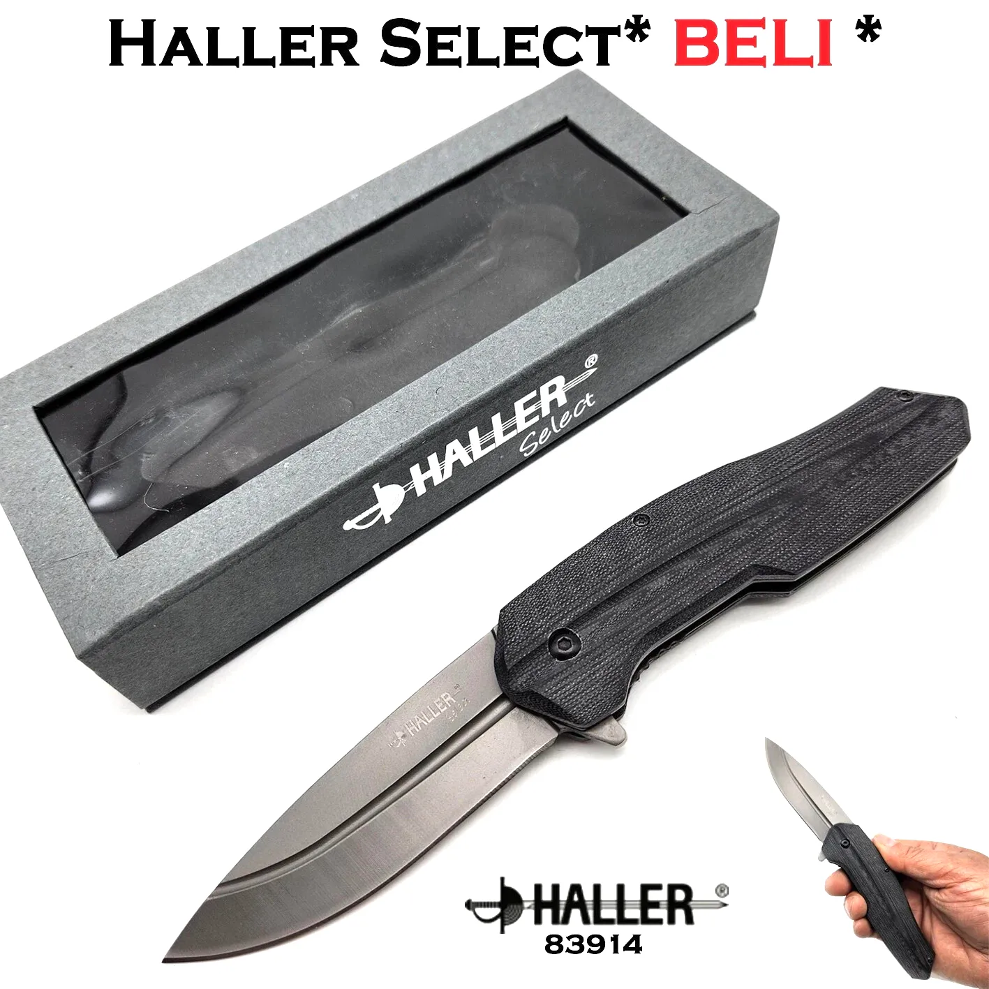 HALLER Select® 83914 | Elegantes Taschenmesser in Geschenkebox 440Stahl Messer
