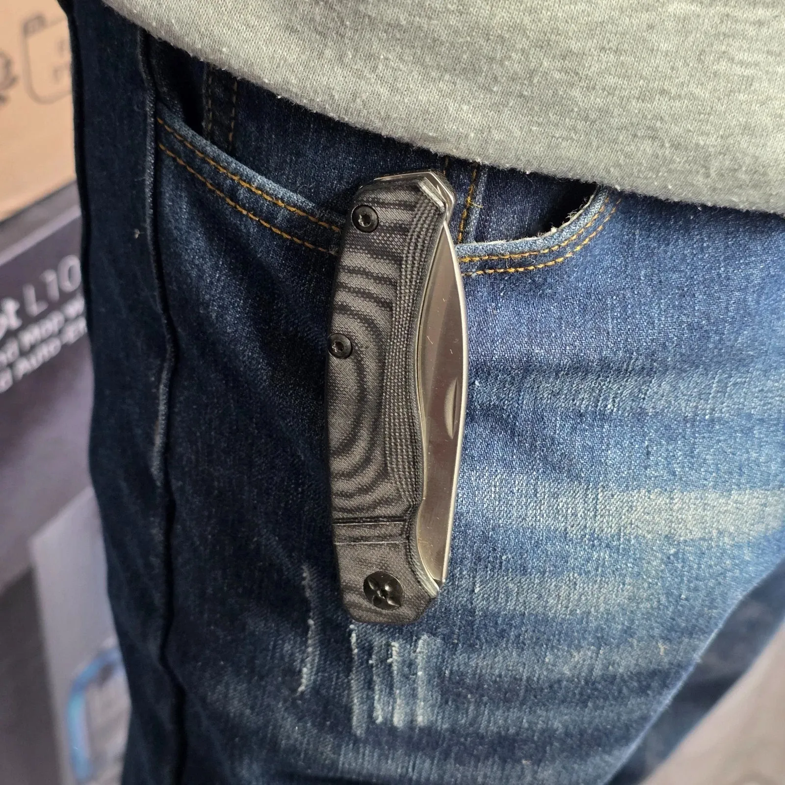 Taschenmesser Haller® 83564 | Legal Blade |440 Stahl | G10 Griff | Gürtel Clip - Rückansicht