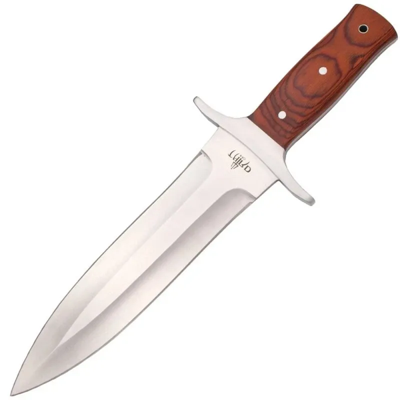 KAAN*Feststehendes Messer 15023PW | Messer 420Stahl | Pekkawood Griff +Lederetui - Rückansicht